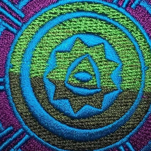 Circular Embroidered <b>Patch</b> With Geometric Design <b>Sew</b>-<b>On</b> Fabric Applique For Gifts - Product Image 6