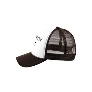 Gorra Trucker Unisex de 6 Paneles, Blanca y Marrón, con Malla, Bordada, Estilo Vaquero, Casual, Ajustable, para Adultos, para las Cuatro Estaciones - Product Image 4