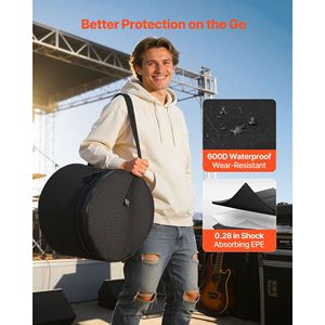 Set di 5 Custodie Leggere Imbottite in 600D per Batteria, con Imbottitura Spessa per Grancassa 22, Tom 12/13/16, Rullante 14 - Protezione Durevole per Strumenti - Product Image 3