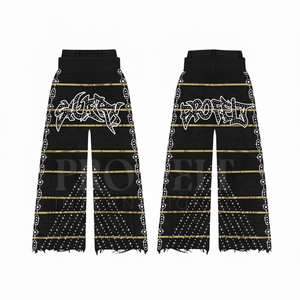 Nouveau pantalon en toile de qualité supérieure 2026, coupe évasée, taille mi-haute, couleur unie, avec logo brodé personnalisé, poids moyen, coupe ample - Product Image 5