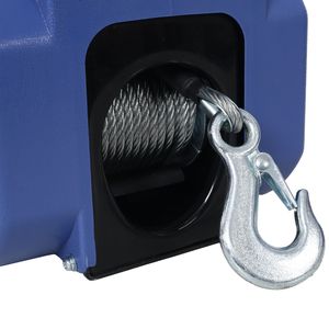12V Electric Reversible Winch for <b>Boats</b> up to 6000 Lbs Galvanized Wire Rope with Extra Pulley <b>Hook</b> Power Trailer Winch - Product Image 5
