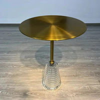 Nordischer Acryl-Beistelltisch, Transparenter Luxus-Couchtisch im Minimalistischen Design für Kleine Wohnzimmer, Runder Beistelltisch