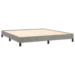 Cadre de lit en velours gris clair California King sans matelas, produit rembourré - Product Image 4