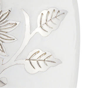 Urna Funeraria Blanca de Lujo al por Mayor con Decoración Floral Plateada Hecha a Mano, Urna Conmemorativa Decorativa para Cenizas de Adultos - Product Image 3