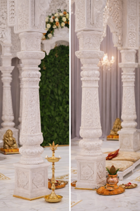 มณฑปงานแต่งงานสไตล์ราชวงศ์ราจมหาราม พร้อมหลังคาทรงโดมแบบอินเดียดั้งเดิม สำหรับงานแต่งงานในห้องจัดเลี้ยง มณฑปสีขาวสำหรับงานแต่งงานที่งดงาม - Product Image 5