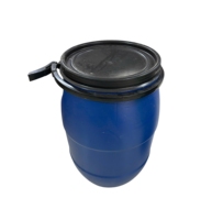Fût en plastique HDPE durable de qualité alimentaire – Fût bleu avec anneau de verrouillage, recyclable, étanche pour le stockage de liquides