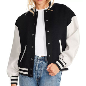 Fashionable <b>Women</b> Letterman <b>Jacket</b> <b>Lightweight</b> Comfortable Fit With Ribbed Cuffs And Stylish Look - Product Image 1