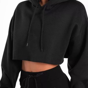 Top Corto Acolchado de Moda 2023, Sudadera con Capucha de Manga Larga, Ropa Deportiva de Forro Polar para Mujer, Invierno - Product Image 2