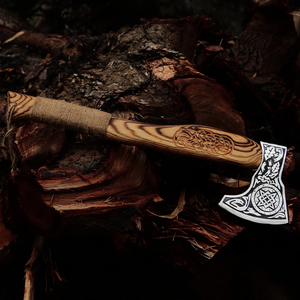 Tomahawk Táctico Artesanal Personalizado con Mango de Madera y Acero de Alto Carbono, Grado Industrial, Garantía de 3 Años para Camping - Product Image 3