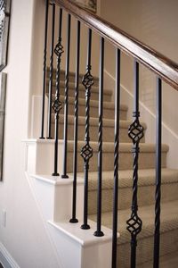 Barandillas de Escalera EFS de Diseño Moderno con Balaustre de Hierro de un Solo Nudo 1/2x1/2x44 con Recubrimiento de Polvo Negro - Product Image 6