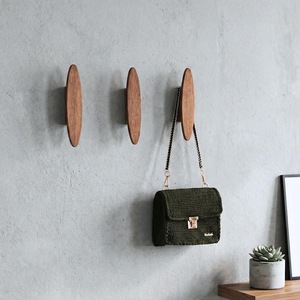 Porte-manteau et porte-casquettes mural ovale en bois, multifonctionnel, non pliable, organisateur moderne pour entrée - Product Image 6