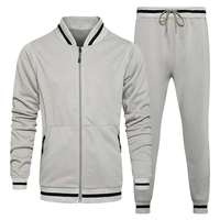 Survêtement d'hiver respirant pour homme, imprimé uni, avec capuche, veste bomber légère à fermeture éclair intégrale, pantalon de jogging à cordon de serrage, logo personnalisé