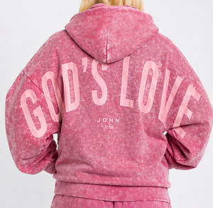 Sudadera con Capucha Oversize de Poliéster/Algodón con Diseño de Letras Personalizado 'GOD'S LOVE' para Invierno, Estilo Urbano Cristiano, Venta al por Mayor - Product Image 5