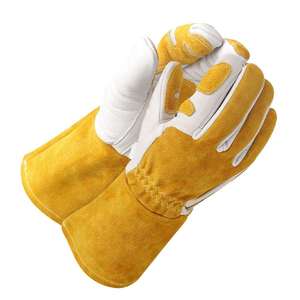 Premium PU Waterproof MIG Welding Gloves <b>Fire</b>-Resistant Heatproof Safety Wrist Cuff for <b>7</b>/8 oz Welders - Product Image 1