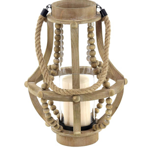 High on Demand 79 Beige Reclaimed Wood Beaded <b>Lantern</b> <b>Candle</b> Holder for Home and Office Decoration <b>Lantern</b> <b>Candle</b> Holder - Product Image 1