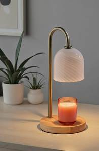 Calentador de Velas Eléctrico con Marco de Madera y Frasco de Vidrio, Portavelas Aromático para Uso en Interiores, Calentador de Velas de Mesa - Product Image 3