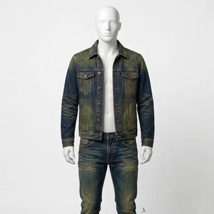 Chaqueta vaquera vintage lavada con bordado de cadena y diseño de viñas, 100% algodón premium, corte clásico, parche con logotipo en la espalda. - Product Image 3