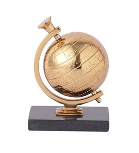 Globe Armillarier Doré Décoratif avec Socle Noir, Globe Céleste Vintage, Décoration de Bureau, Style Astrolabe Nautique Antique - Product Image 1