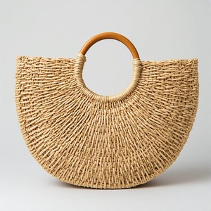 Elegant Handcrafted Durable Natural Seagrass <b>Basket</b> with Customizable Shape Handles for Kitchen <b>Bathroom</b> Living Room Storage - Product Image 5