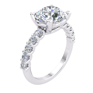 Divya Creations Women's 925S <b>Solid</b> <b>Silver</b> Rhodium Plated Classic Design Pave Setting Brilliant Cut IGI Certified 5.29Cts VS - Product Image 1