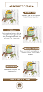 Serviette brodée flamant rose, pour un look de table élégant et accrocheur. - Product Image 2