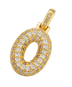 Colgante de Letra Burbuja Chapado en Oro de 18K con Zirconia, Joyería de Cobre, Colgante de Letra Personalizado para Regalo - Product Image 2