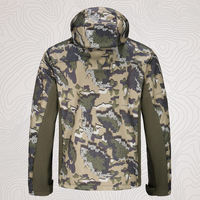 Ensemble de vêtements de chasse imperméables pour hommes, camouflage bionique, équipement tactique silencieux, veste et pantalon camouflage camouflage résistant au vent pour l'extérieur