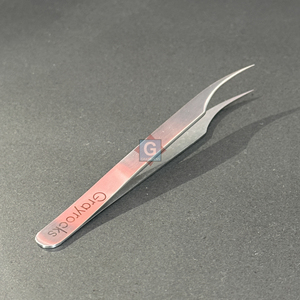 Pince à épiler courbée en acier inoxydable Gray Rocks pour soins personnels, pointe de précision, longueur 10 mm, qualité A+, emballage personnalisé - Product Image 2