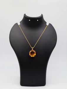 Colgante Octogonal de Citrino, Piedra de Nacimiento de Noviembre, Plata de Ley 925, Chapado en Oro de 14K, Joyería con Gema Dorada - Product Image 6