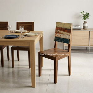 Handcrafted <b>Rustic</b> <b>Dining</b> <b>Chair</b> Reclaimed Boat Wood Eco-Friendly Original Color Indoor Outdoor Resort Home Villa Furniture - Product Image 3