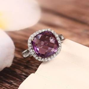 Natural Amethyst <b>Ring</b> 925 Sterling Silver Engagement <b>Ring</b> For Women Purple Gemstone February Birthstone Jewelry - Product Image 1