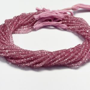 ลูกปัดโทแพซสีชมพูธรรมชาติขนาด 4 มม. 5 มม. รูปทรงรอนเดลเหลี่ยมเพชรพลอย ลูกปัดหินรูปทรงไม่สม่ำเสมอ สร้อยคอโทแพซประจำเดือนเกิด จากผู้ผลิตในอินเดีย - Product Image 3