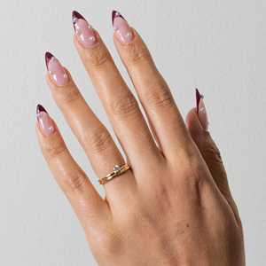 14K Gold Round Cut Lab Grown Diamond Solitaire Band Prong Set Parallel Double Band Delicate <b>Stacking</b> <b>Rings</b> Daily Wear Wholesale - Product Image 2