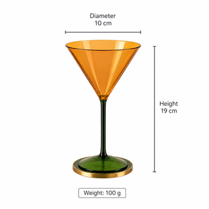 Verre à cocktail triangulaire écologique Amber 250 ml, gobelet à vin pour bar, fête, événement - Product Image 1