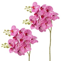Tiges d'orchidées artificielles en soie, plantes d'orchidées papillon, fleurs d'orchidées Phalaenopsis Amabilis pour la décoration de la maison et de mariage