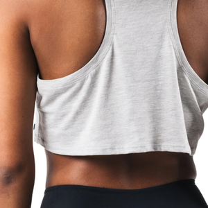 LDB Muscle Tank Débardeur court sans manches pour femme, coupe ajustée, extensible, pour la gym et l'entraînement, Heather Cloud - Product Image 6