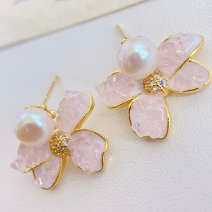 Trendy Gradient Pink Crystal Stone <b>Stud</b> Earrings High-End Geometric Design Fresh Sweet Pure <b>Silver</b> with <b>Small</b> Fresh Temperament - Product Image 5
