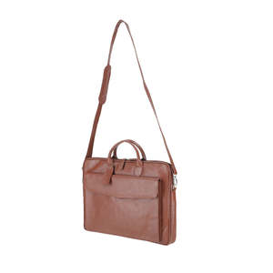 Luxury Tan Genuine Leather Business Laptop Carry <b>Bag</b> Durable Design Soft Zipper Closure Custom Logo Available - Product Image 6