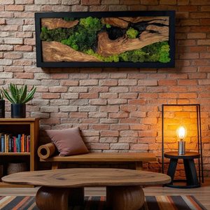 Art mural en mousse de forêt enchantée, décoration paysagère en bois naturel, art mural botanique moderne en mousse de bois fait main, inspiré de la forêt - Product Image 4