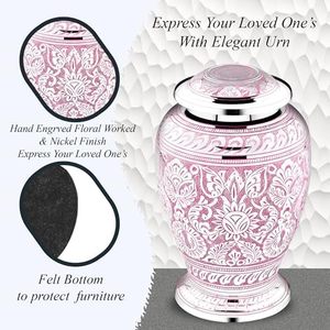 Elegant Heritage Adult Aluminum Funeral Cremation <b>Ash</b> Container Memorial Tribute <b>Keepsake</b> With Secure Closure Design - Product Image 2