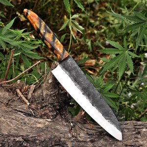 Couteau de Chef Artisanal en Acier Carbone de Qualité Supérieure, Modèle Celestial Dust : Couteau de Chef Fait Main de 12 Pouces en Acier Inoxydable avec Manche en Bois d'Olivier - Product Image 2
