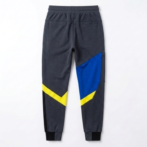 Pantalon de survêtement homme color block, taille élastique avec cordon de serrage, poches latérales, décontracté, respirant, poids moyen, pour l'automne - Product Image 2