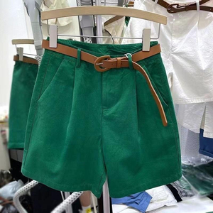 High Waist Loose Fit Men's <b>Shorts</b> Breathable Anti-Wrinkle Solid Dyed Casual Summer Fashion <b>Zipper</b> Fly Canvas Front 100% - Product Image 4
