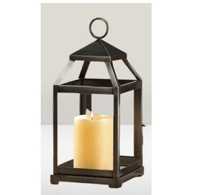 Nueva Tendencia de Fábrica: Linterna Decorativa para el Hogar con Acabado Negro Brillante, Metal y Vidrio, Diseño Simple, Calidad Superior para Hoteles y Hogares - Product Image 5