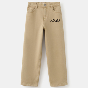 Diseño de alta calidad para compradores al por mayor / Pantalones casuales de color sólido con presillas para cinturón, de algodón suave y cómodos para niños - Product Image 1