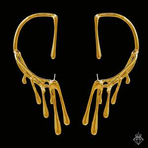 PRAO Pendientes de puño fino Antideslustre Oro fundido Curvo Ear Cuff Accesorio de lujo - Product Image 2