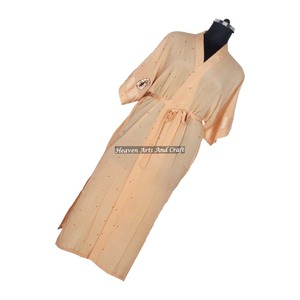 KL004 Vintage <b>Winter</b> Women's Nightgown Ethnic Long Kaftan Kimono Blended Poly Silk Long Sleeves - Product Image 5
