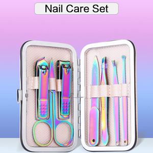 Stainless Steel Manicure Pedicure <b>Kit</b> 7 in 1 Piece Nail Care Set with File Cuticle Pusher Nail Clipper Portable <b>Tools</b> - Product Image 5