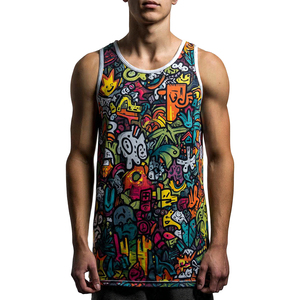 Camisetas sin mangas deportivas con estampado por transferencia térmica de fútbol para hombre y mujer, tops de algodón 100% de secado rápido para correr y entrenar - Product Image 5