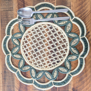 Round Placemats Paper <b>Woven</b> Boho Decorative Circle <b>Place</b> <b>Mat</b> for Wedding Christmas Thanksgiving Day Holiday Dinner - Product Image 5